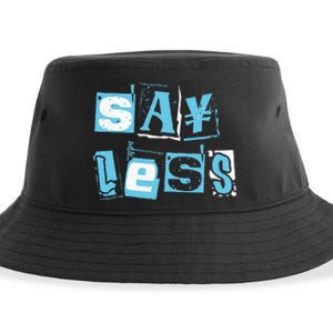 Blue Say Less Blue Color Graphic Sustainable Bucket Hat