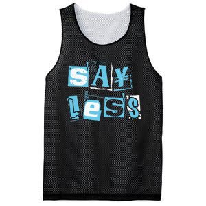 Blue Say Less Blue Color Graphic Mesh Reversible Basketball Jersey Tank