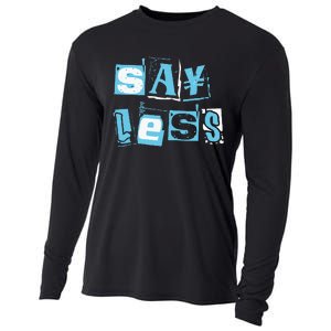 Blue Say Less Blue Color Graphic Cooling Performance Long Sleeve Crew