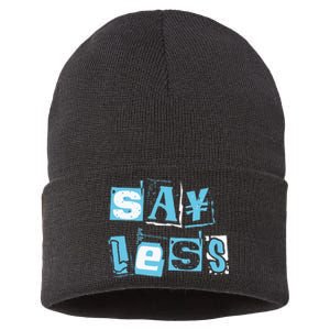 Blue Say Less Blue Color Graphic Sustainable Knit Beanie