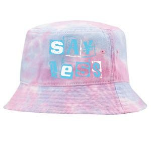 Blue Say Less Blue Color Graphic Tie-Dyed Bucket Hat