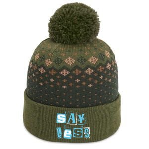 Blue Say Less Blue Color Graphic The Baniff Cuffed Pom Beanie