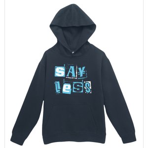 Blue Say Less Blue Color Graphic Urban Pullover Hoodie