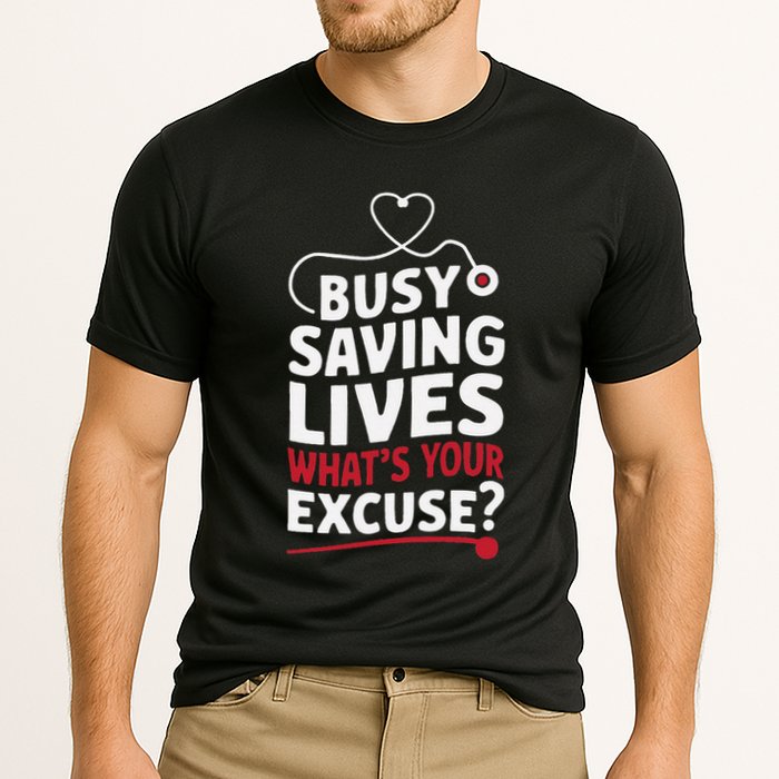 Busy Saving Lives What’S Your Excuse Icu Nurse Cooling Performance Crew T-Shirt