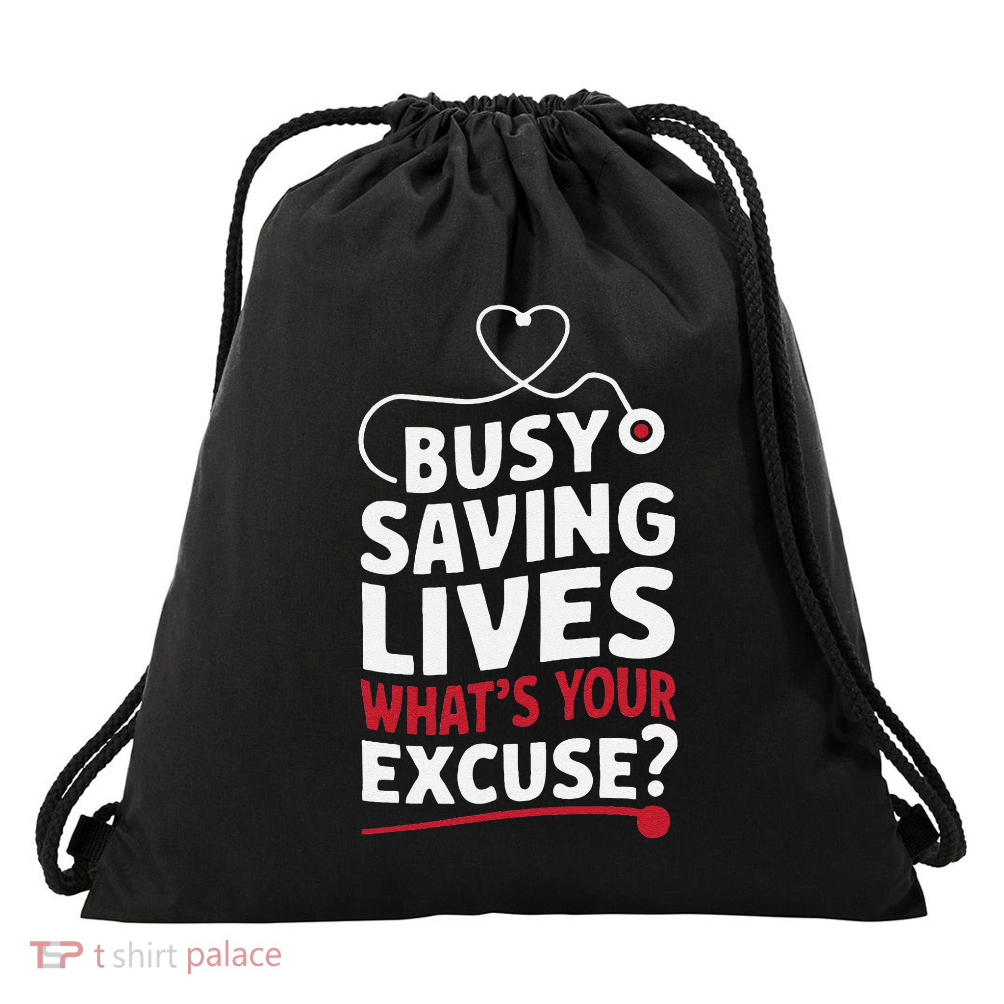 Busy Saving Lives What’S Your Excuse Icu Nurse Drawstring Bag