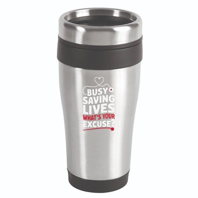 Busy Saving Lives What’S Your Excuse Icu Nurse 16oz Travel Tumbler