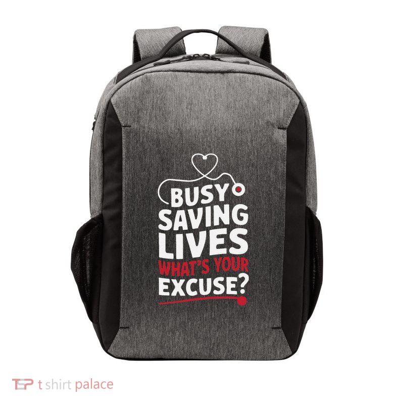 Busy Saving Lives What’S Your Excuse Icu Nurse Vector Backpack