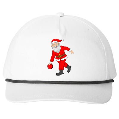 Bowling Sports Lover Santa Playing Bowling Christmas Cool Gift Snapback Five-Panel Rope Hat