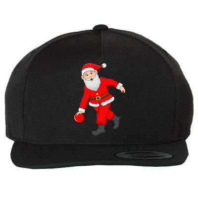 Bowling Sports Lover Santa Playing Bowling Christmas Cool Gift Wool Snapback Cap