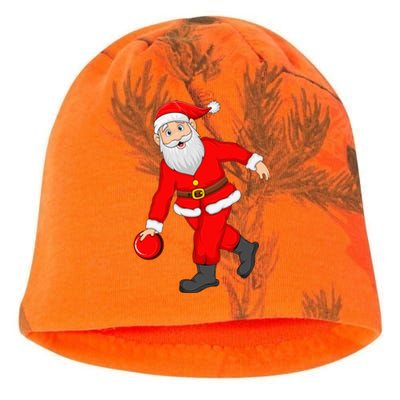 Bowling Sports Lover Santa Playing Bowling Christmas Cool Gift Kati - Camo Knit Beanie