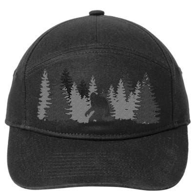 Bigfoot Sasquatch Lovers Bigfoot Believers Camping 7-Panel Snapback Hat