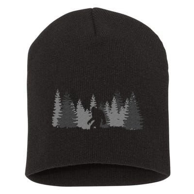 Bigfoot Sasquatch Lovers Bigfoot Believers Camping Short Acrylic Beanie