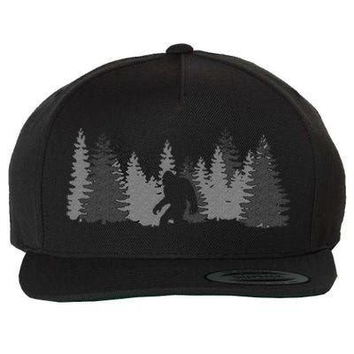 Bigfoot Sasquatch Lovers Bigfoot Believers Camping Wool Snapback Cap