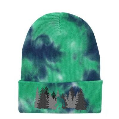 Bigfoot Sasquatch Lovers Bigfoot Believers Camping Tie Dye 12in Knit Beanie