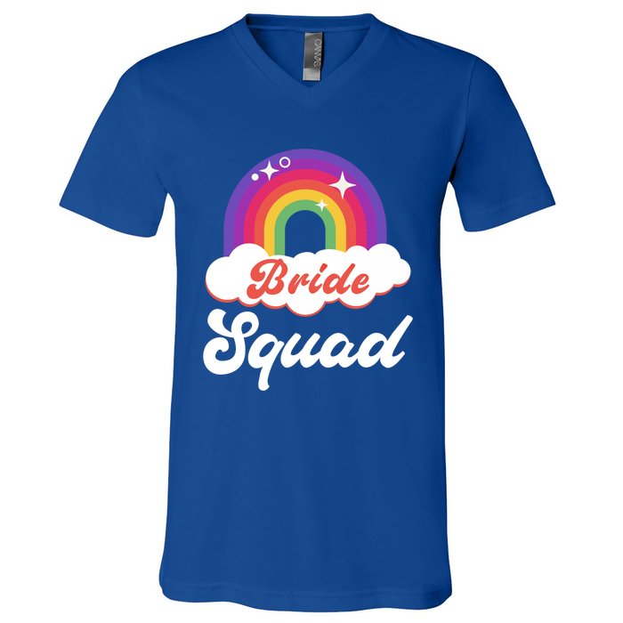 Bride Squad Lesbian Bachelorette Party Gift V-Neck T-Shirt