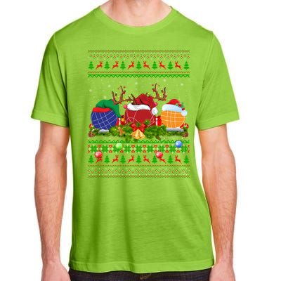 Bocce Sports Lover Xmas Santa Ugly Bocce Christmas Long Sleeve Adult ChromaSoft Performance T-Shirt