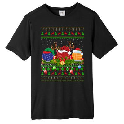 Bocce Sports Lover Xmas Santa Ugly Bocce Christmas Long Sleeve Tall Fusion ChromaSoft Performance T-Shirt