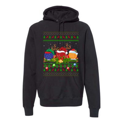 Bocce Sports Lover Xmas Santa Ugly Bocce Christmas Long Sleeve Premium Hoodie