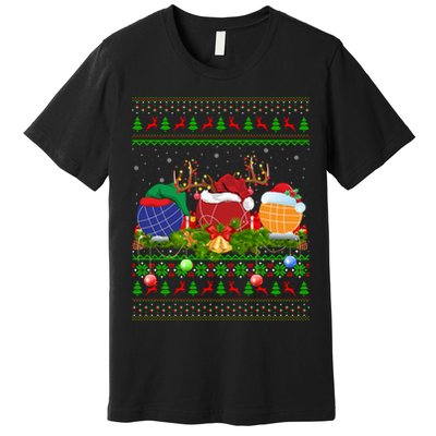 Bocce Sports Lover Xmas Santa Ugly Bocce Christmas Long Sleeve Premium T-Shirt