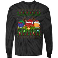 Bocce Sports Lover Xmas Santa Ugly Bocce Christmas Long Sleeve Tie-Dye Long Sleeve Shirt