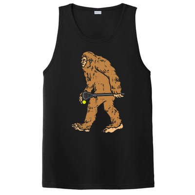 Bigfoot Sasquatch Lacrosse Funny Lax Player Goalie PosiCharge Competitor Tank