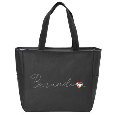 Burundi Simple Love Burundian Flag Heart On Burundi Zip Tote Bag