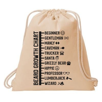 Beard Scale Length Measurement Size Chart Funny Bearded Gift Drawstring Bag