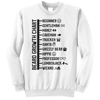 Beard Scale Length Measurement Size Chart Funny Bearded Gift Sweatshirt