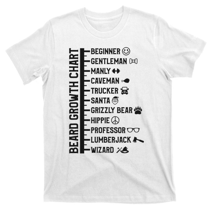 Beard Scale Length Measurement Size Chart Funny Bearded Gift T-Shirt