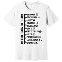 Beard Scale Length Measurement Size Chart Funny Bearded Gift Premium T-Shirt