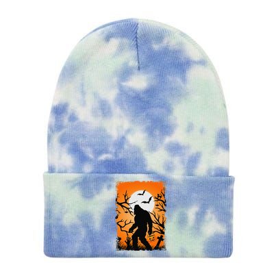 Bigfoot Sasquatch Lover Halloween Funny Sasquatch Tie Dye 12in Knit Beanie