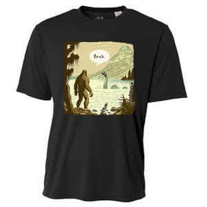 Bigfoot Sasquatch Loch Ness Monster Introvert Bruh Cooling Performance Crew T-Shirt