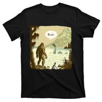 Bigfoot Sasquatch Loch Ness Monster Introvert Bruh T-Shirt