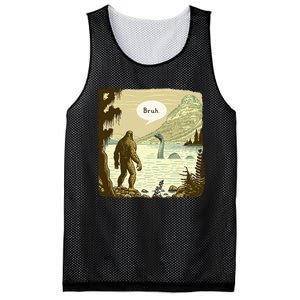 Bigfoot Sasquatch Loch Ness Monster Introvert Bruh Mesh Reversible Basketball Jersey Tank