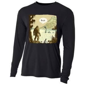 Bigfoot Sasquatch Loch Ness Monster Introvert Bruh Cooling Performance Long Sleeve Crew