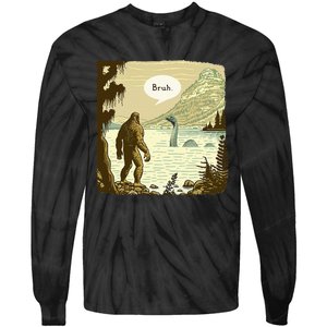 Bigfoot Sasquatch Loch Ness Monster Introvert Bruh Tie-Dye Long Sleeve Shirt