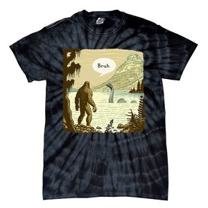 Bigfoot Sasquatch Loch Ness Monster Introvert Bruh Tie-Dye T-Shirt