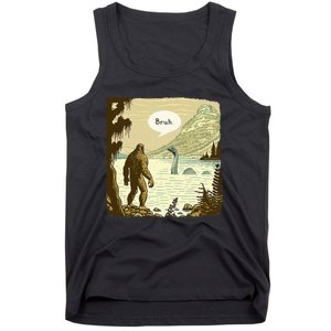 Bigfoot Sasquatch Loch Ness Monster Introvert Bruh Tank Top