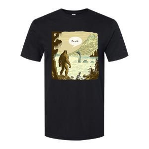 Bigfoot Sasquatch Loch Ness Monster Introvert Bruh Softstyle CVC T-Shirt