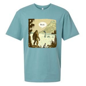 Bigfoot Sasquatch Loch Ness Monster Introvert Bruh Sueded Cloud Jersey T-Shirt