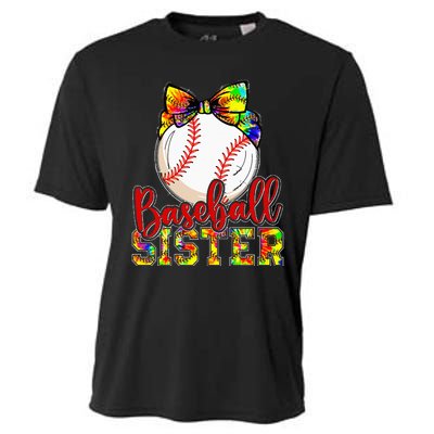 Baseball Sister Leopard Tie Dye Funny Mothers Day Girl Women Cooling Performance Crew T-Shirt