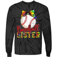 Baseball Sister Leopard Tie Dye Funny Mothers Day Girl Women Tie-Dye Long Sleeve Shirt