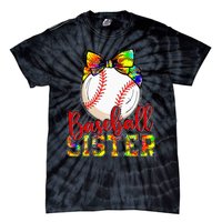 Baseball Sister Leopard Tie Dye Funny Mothers Day Girl Women Tie-Dye T-Shirt