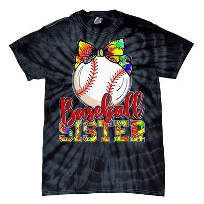 Baseball Sister Leopard Tie Dye Funny Mothers Day Girl Women Tie-Dye T-Shirt