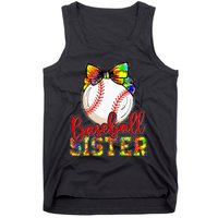 Baseball Sister Leopard Tie Dye Funny Mothers Day Girl Women Tank Top