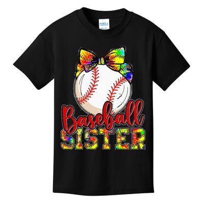 Baseball Sister Leopard Tie Dye Funny Mothers Day Girl Women Kids T-Shirt