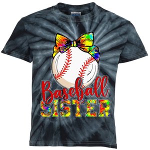 Baseball Sister Leopard Tie Dye Funny Mothers Day Girl Women Kids Tie-Dye T-Shirt