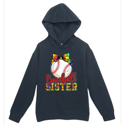 Baseball Sister Leopard Tie Dye Funny Mothers Day Girl Women Urban Pullover Hoodie