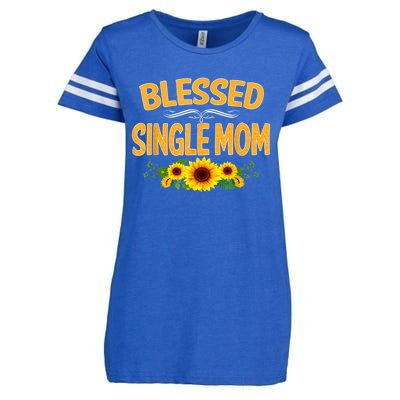 Blessed Single Mom Sunflower Thanksgiving Christmas Gift Enza Ladies Jersey Football T-Shirt