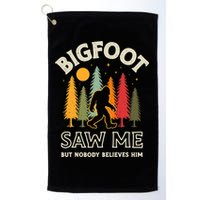Bigfoot Saw Me But Nobody Believes Him Funny Sasquatch Retro Golf Towel